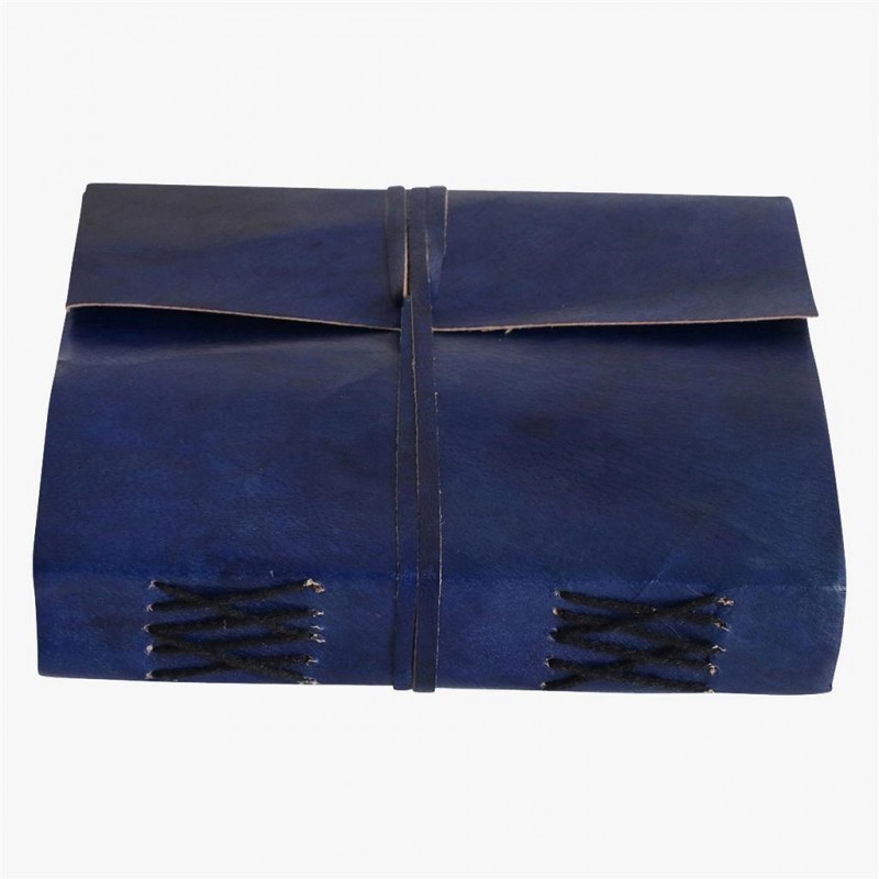 LEATHER TRAVELBOOK BLUE